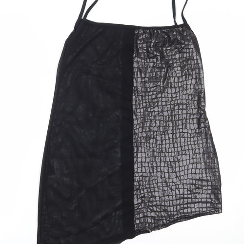 Preworn Womens Black  Polyester Camisole Blouse Size S Square Neck
