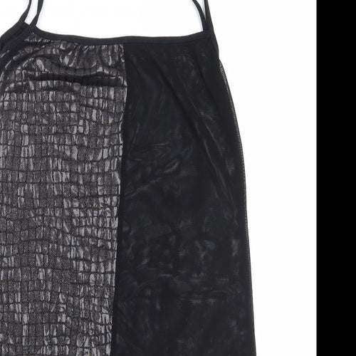 Preworn Womens Black  Polyester Camisole Blouse Size S Square Neck