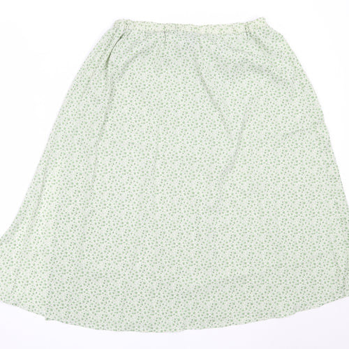 SheIn Womens Green Floral Polyester Flare Skirt Size XS