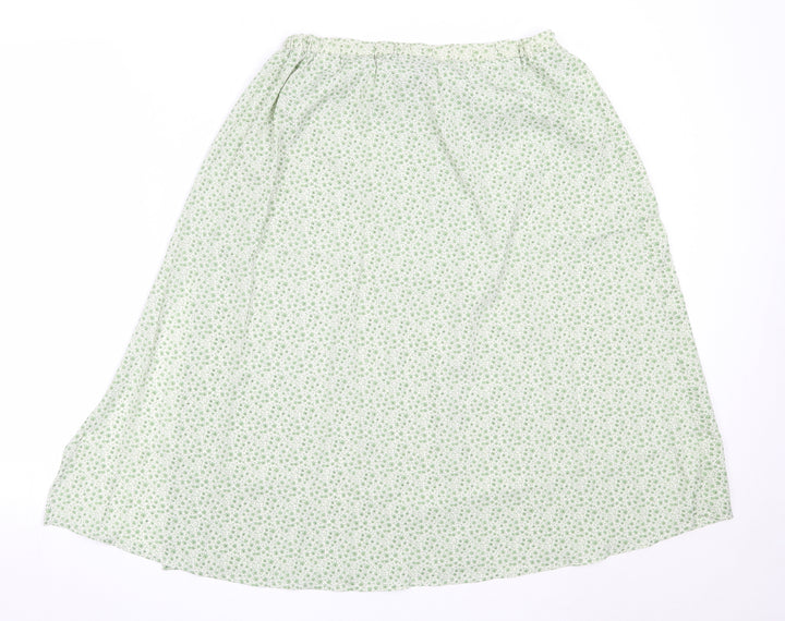 SheIn Womens Green Floral Polyester Flare Skirt Size XS