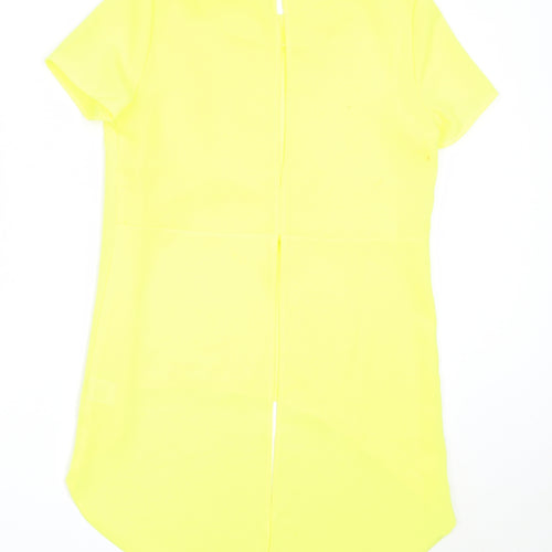 Glamorous Womens Yellow  Polyester Basic Blouse Size S Round Neck