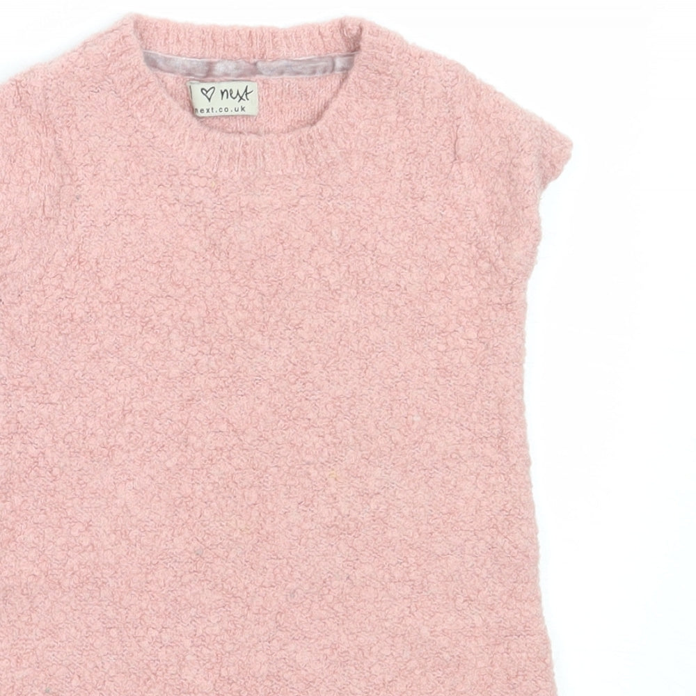 NEXT Girls Pink  Acrylic Shift  Size 3-4 Years  Round Neck