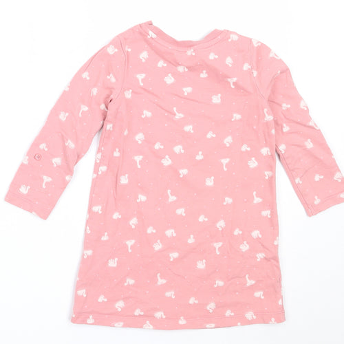 George Girls Pink  Cotton T-Shirt Dress  Size 3-4 Years  Round Neck