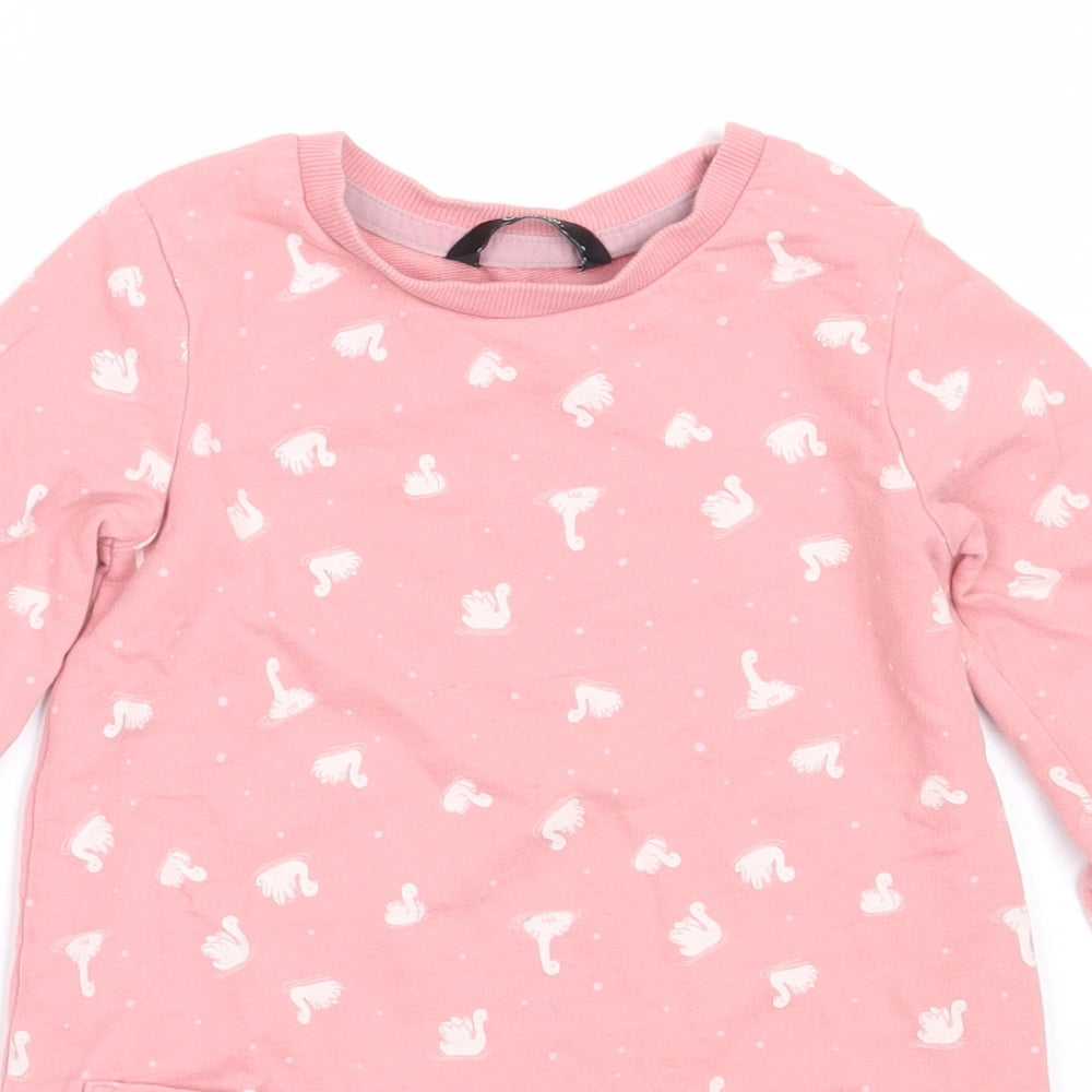 George Girls Pink  Cotton T-Shirt Dress  Size 3-4 Years  Round Neck