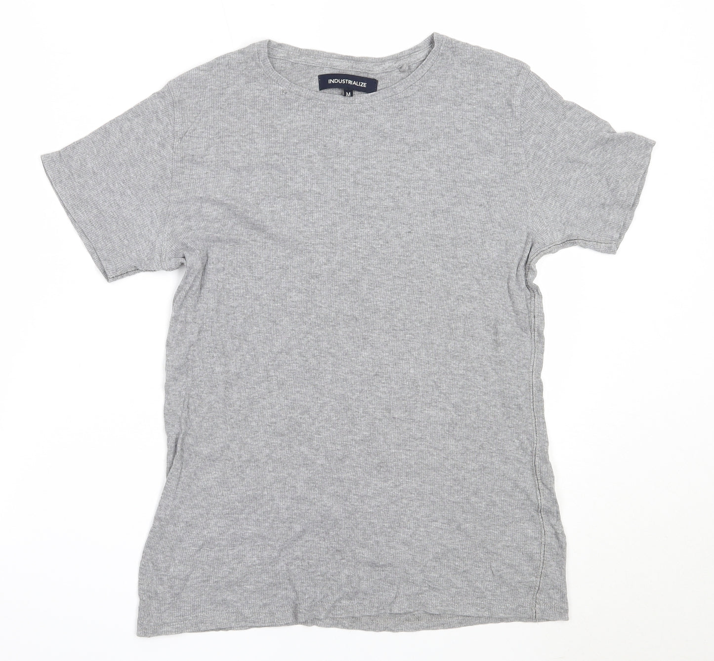 Industrialize Womens Grey  Polyester Basic T-Shirt Size M Round Neck
