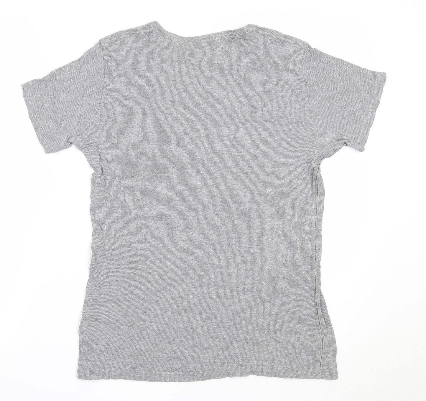 Industrialize Womens Grey  Polyester Basic T-Shirt Size M Round Neck