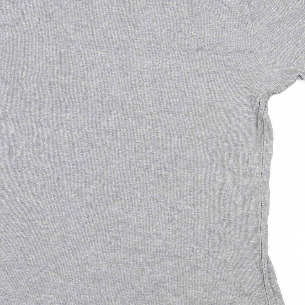 Industrialize Womens Grey  Polyester Basic T-Shirt Size M Round Neck