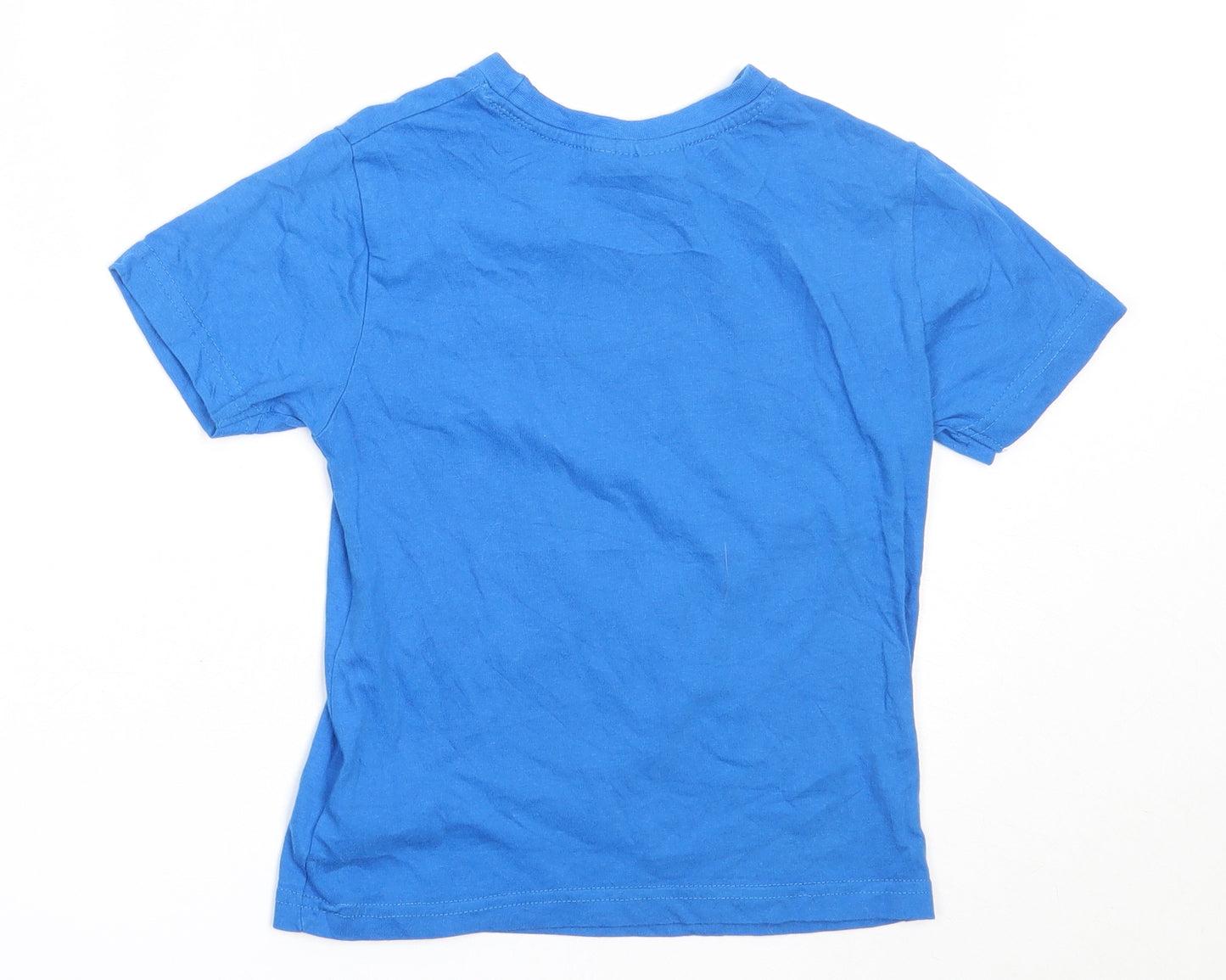 Primark Boys Blue  Cotton Basic T-Shirt Size 4-5 Years Round Neck  - marvel