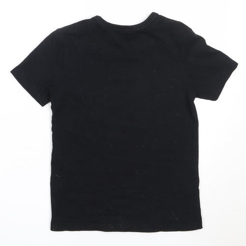 George Boys Black  Cotton Basic T-Shirt Size 5-6 Years Round Neck