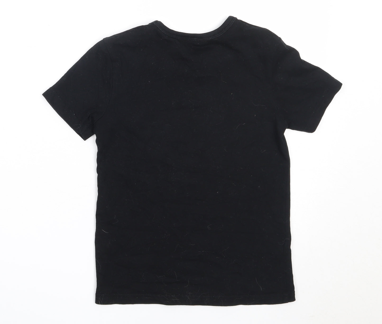 George Boys Black  Cotton Basic T-Shirt Size 5-6 Years Round Neck