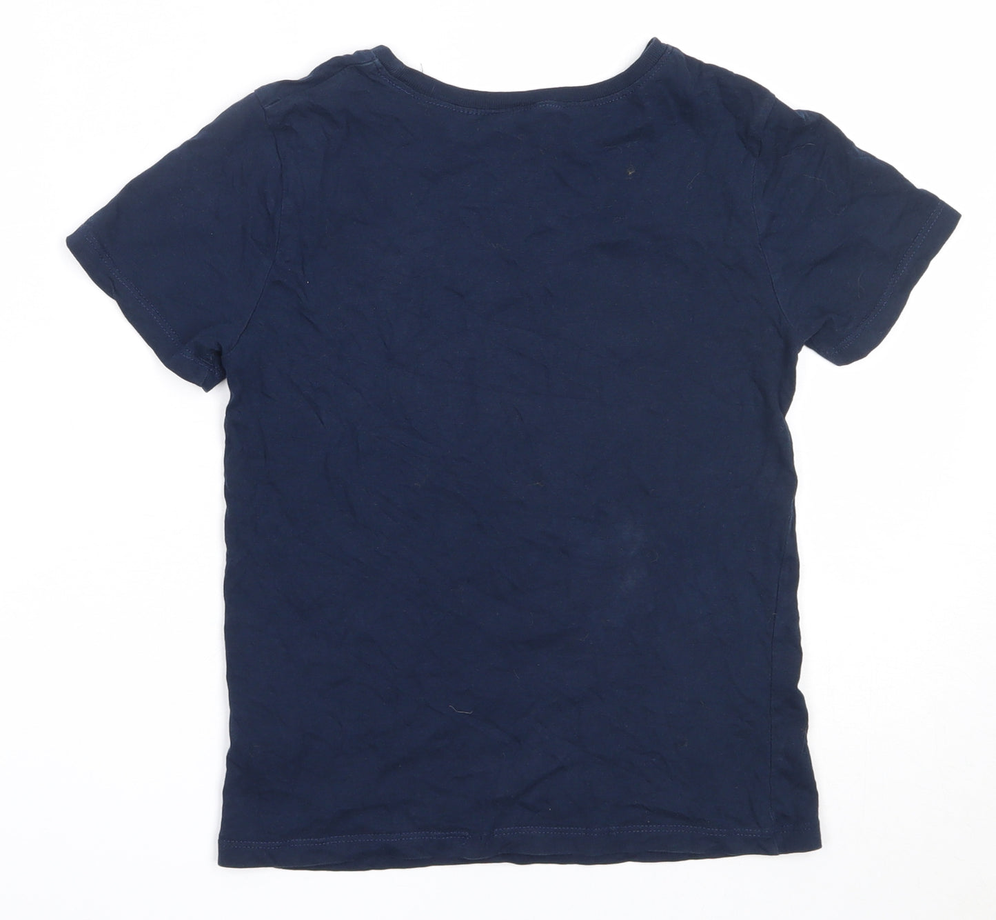 H&M Boys Blue  Cotton Basic T-Shirt Size 7-8 Years Round Neck  - Justice League