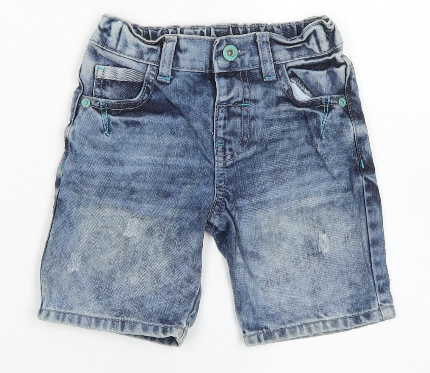 F&F Boys Blue  Cotton Cargo Shorts Size 4-5 Years  Regular