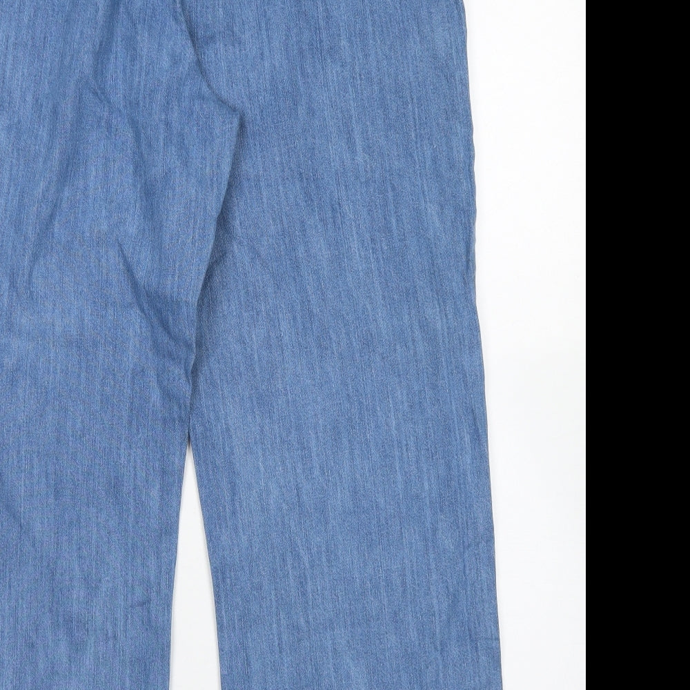 Being Casual Womens Blue  Cotton Wide-Leg Jeans Size 16 L26 in Regular Drawstring