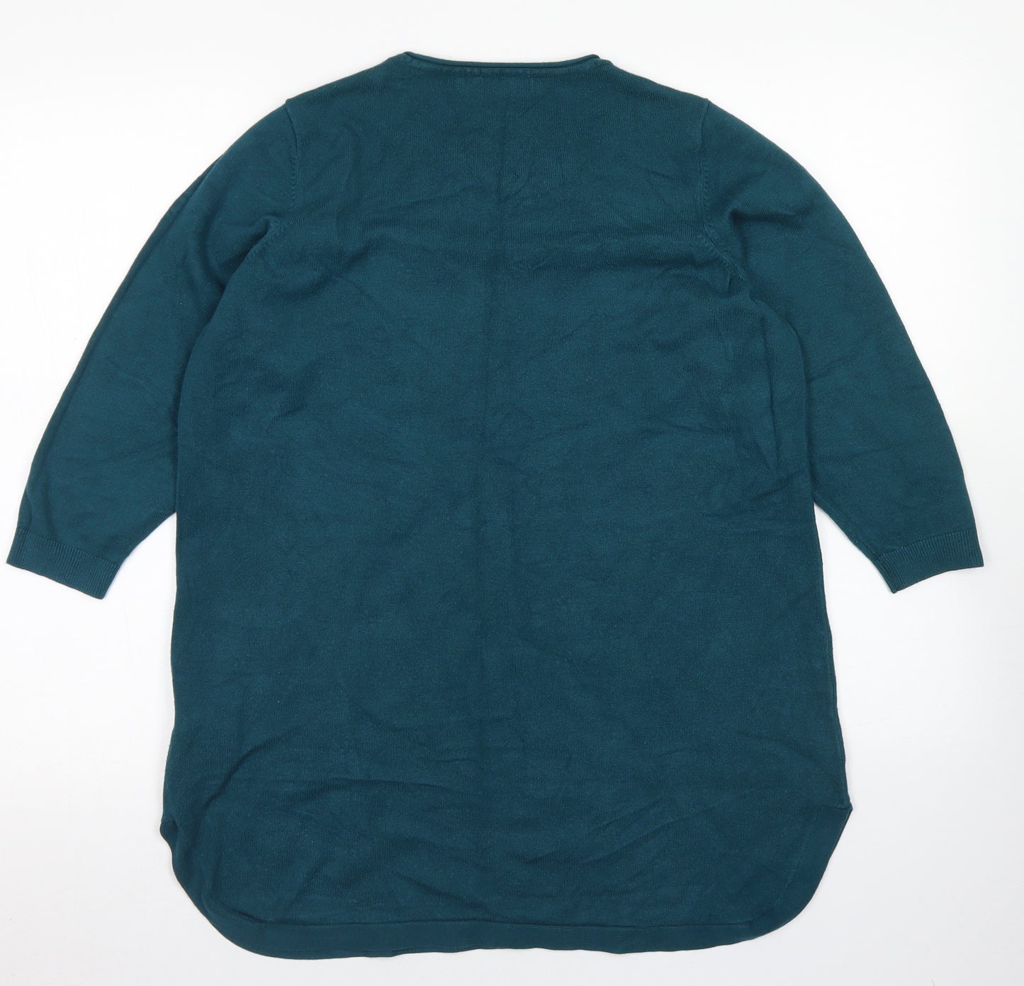 Evans Womens Green Crew Neck  Viscose Pullover Jumper Size 18