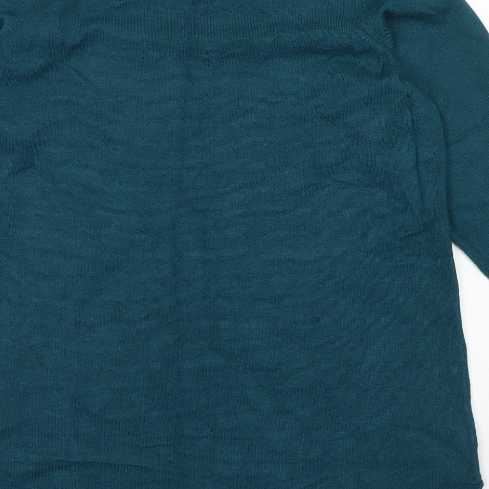Evans Womens Green Crew Neck  Viscose Pullover Jumper Size 18