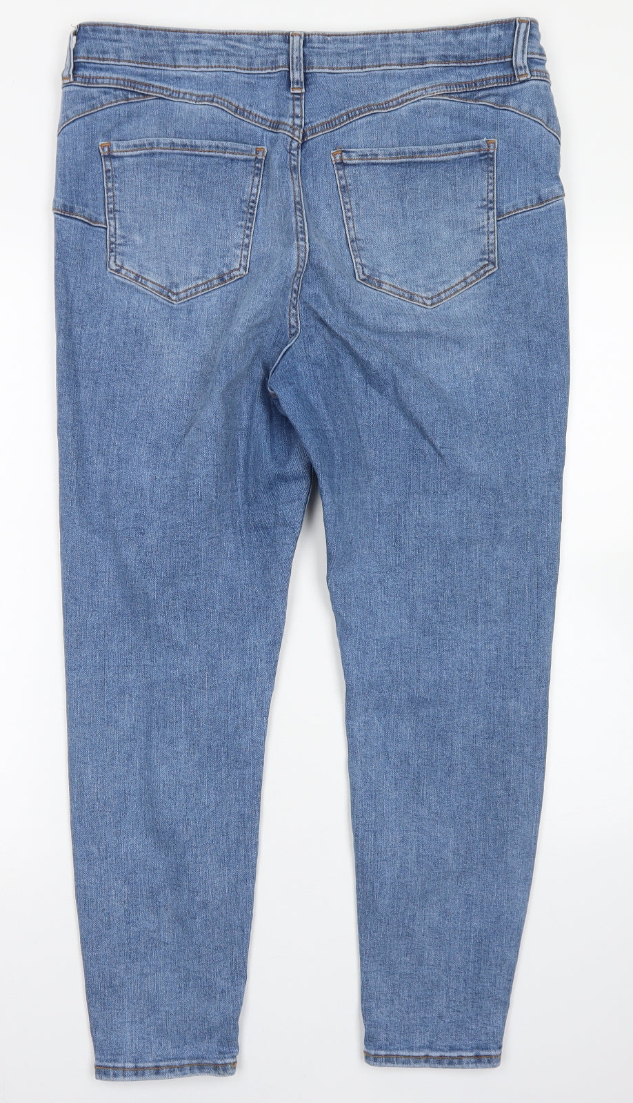 New Look Womens Blue  Cotton Skinny Jeans Size 16 L26 in Regular Button - Lift & Shape