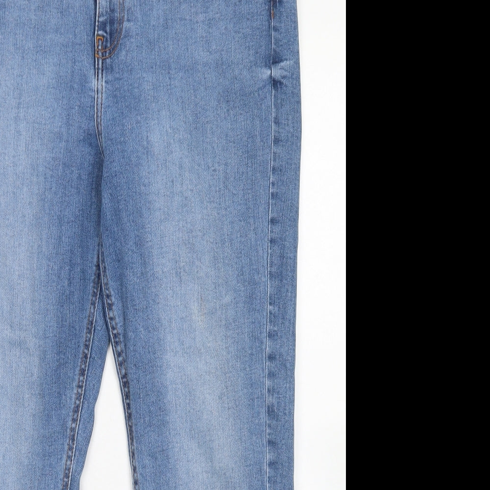 New Look Womens Blue  Cotton Skinny Jeans Size 16 L26 in Regular Button - Lift & Shape