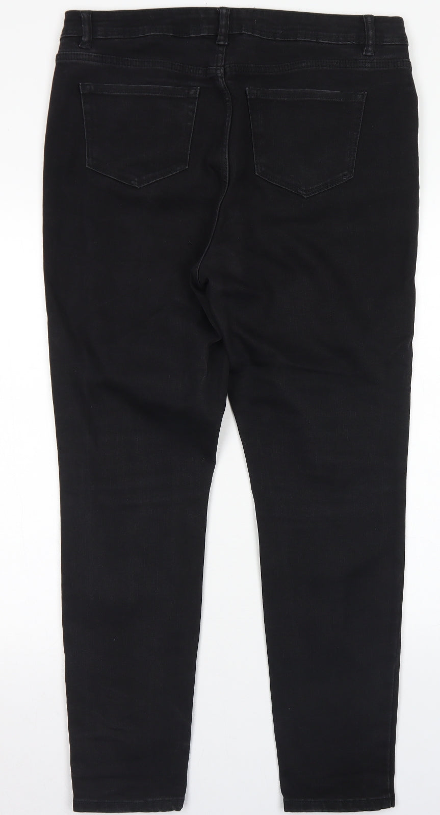 George Womens Black  Cotton Skinny Jeans Size 16 L28 in Regular Button