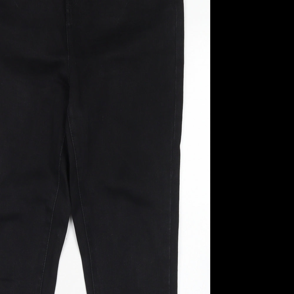 George Womens Black  Cotton Skinny Jeans Size 16 L28 in Regular Button