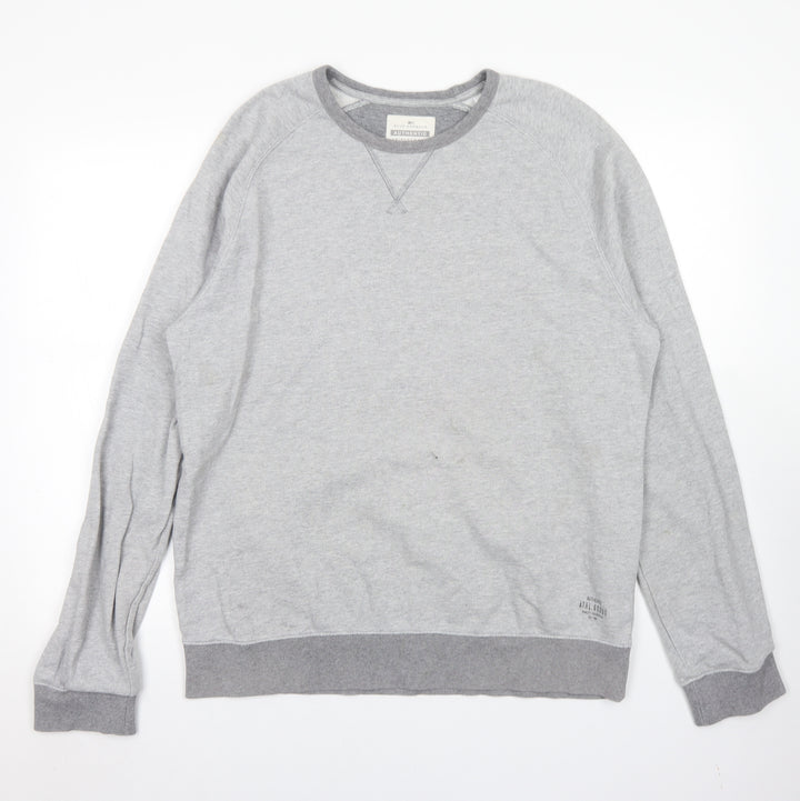 Blue Harbour Mens Grey  Cotton Pullover Sweatshirt Size M