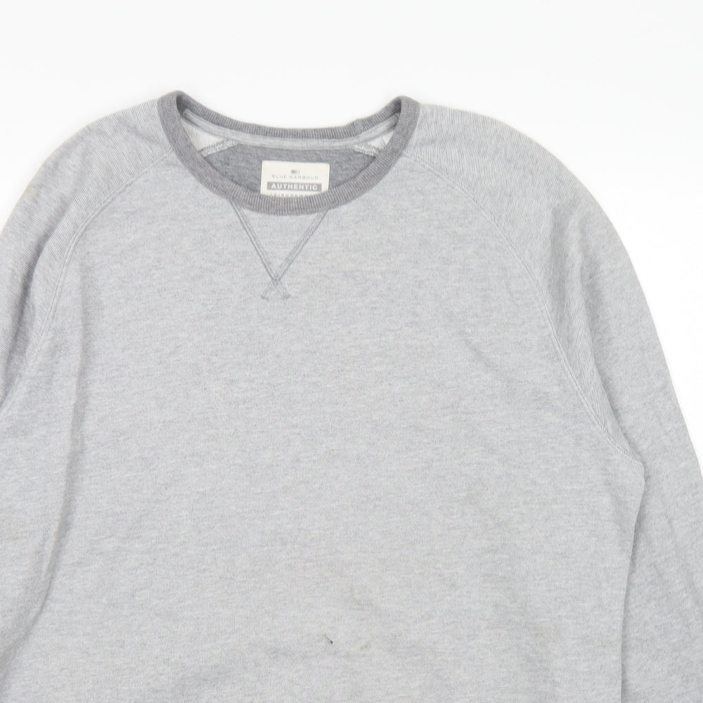 Blue Harbour Mens Grey  Cotton Pullover Sweatshirt Size M