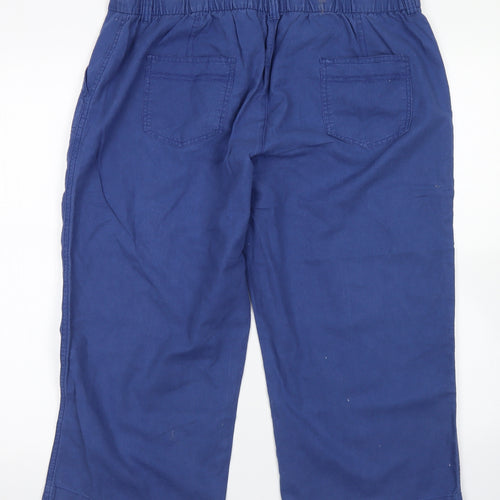 Dunnes Stores Womens Black  Linen Pedal Pusher Trousers Size 16 L21 in Regular
