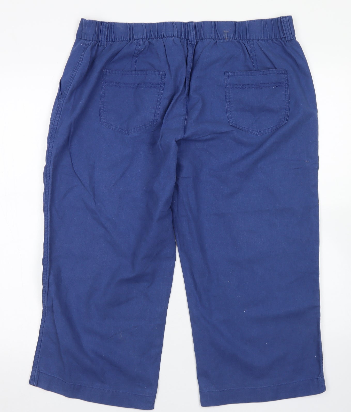 Dunnes Stores Womens Black  Linen Pedal Pusher Trousers Size 16 L21 in Regular