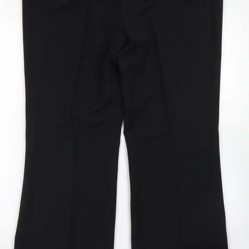 Marks & Spencer Womens Black  Polyester Dress Pants Trousers Size 16 L30 in Regular Hook & Eye