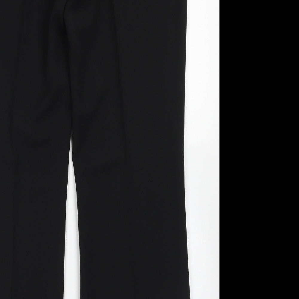 Marks & Spencer Womens Black  Polyester Dress Pants Trousers Size 16 L30 in Regular Hook & Eye