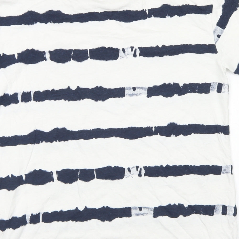 Primark Girls White Striped Cotton Basic T-Shirt Size 10-11 Years Crew Neck  - Harry Potter