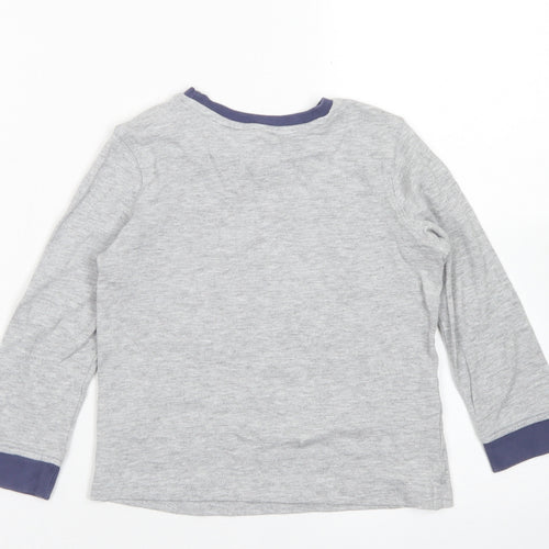 Mini Club Boys Grey  Cotton Basic T-Shirt Size 4-5 Years Crew Neck  - Space, Rockets