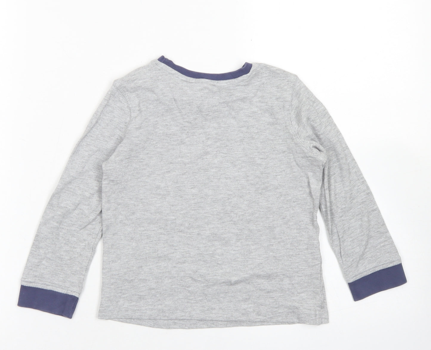 Mini Club Boys Grey  Cotton Basic T-Shirt Size 4-5 Years Crew Neck  - Space, Rockets