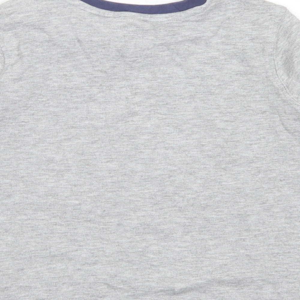 Mini Club Boys Grey  Cotton Basic T-Shirt Size 4-5 Years Crew Neck  - Space, Rockets