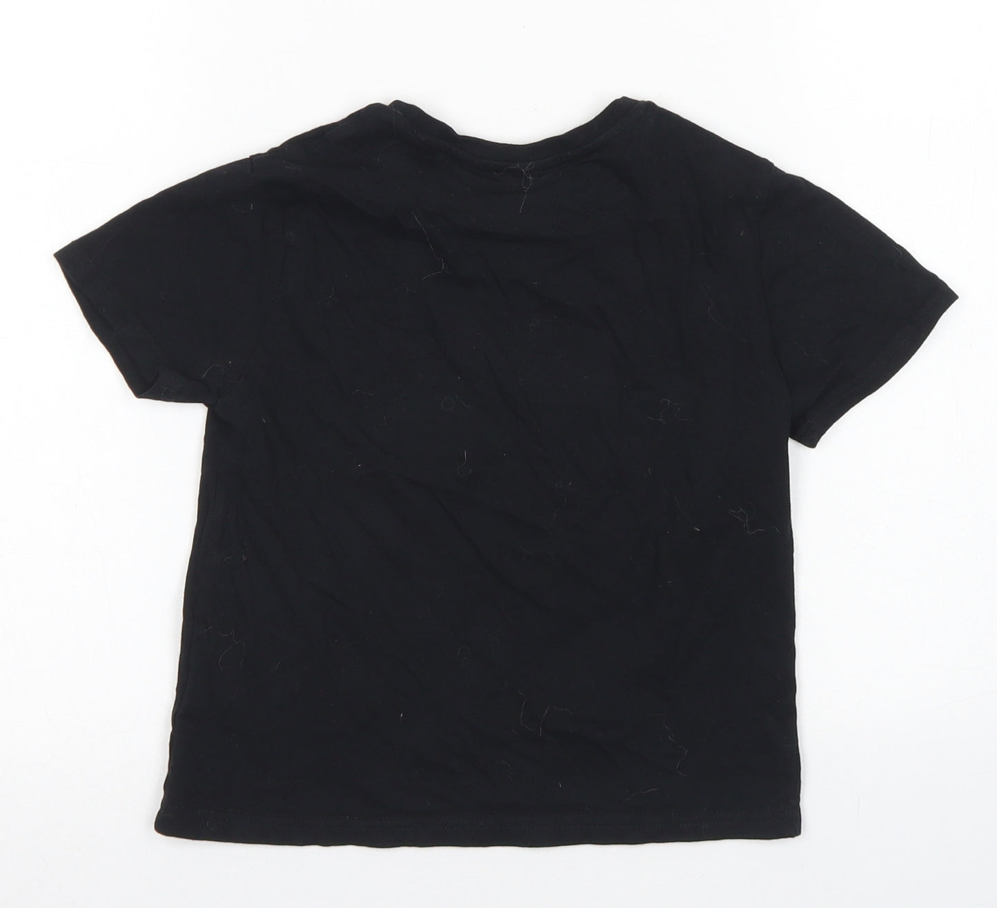 Primark Boys Black  Cotton Basic T-Shirt Size 4-5 Years Crew Neck  - PlayStation