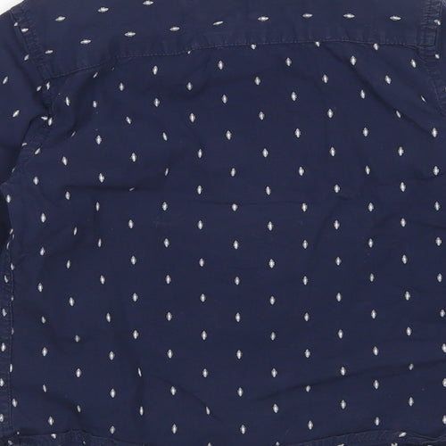 Junior J Boys Blue Spotted Cotton Basic Button-Up Size 3-4 Years Collared Button