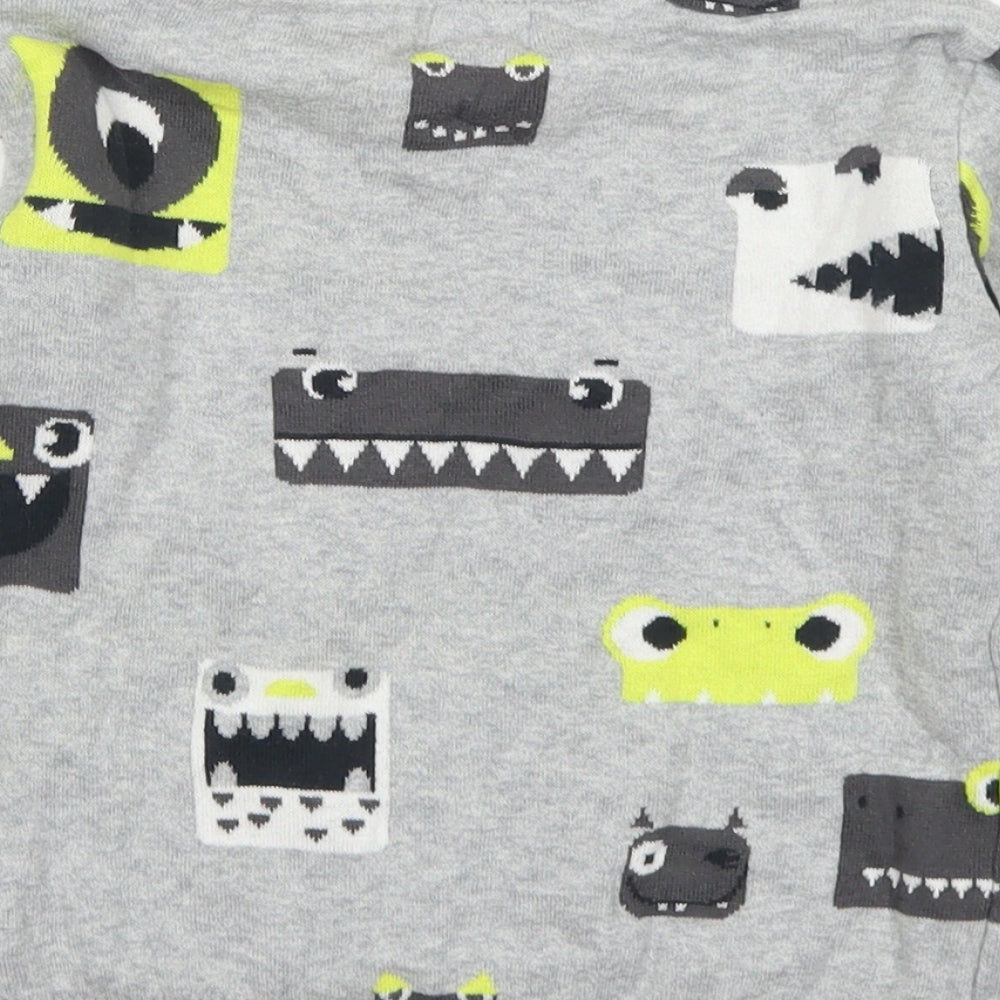 F&F Boys Grey Crew Neck  Cotton Pullover Jumper Size 4-5 Years   - Dinosaurs