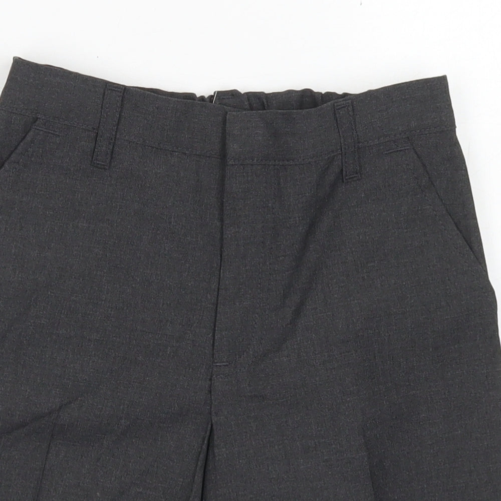 TU Boys Grey  Polyester Chino Shorts Size 6 Years  Regular Hook & Eye - School Wear