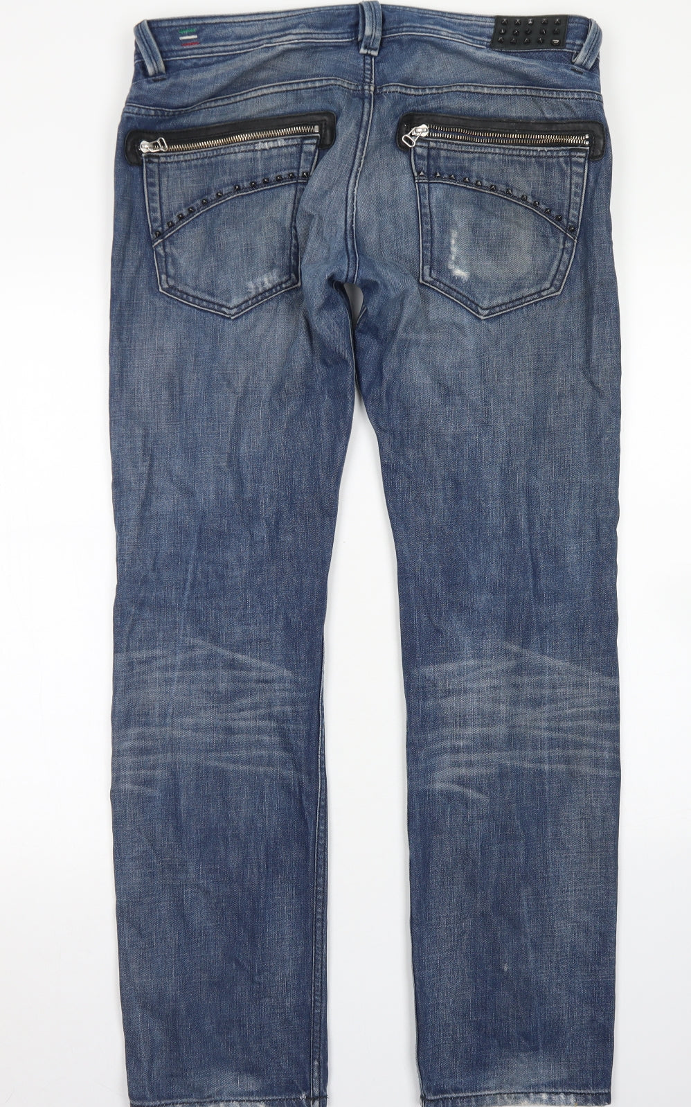 Diesel Mens Blue  Cotton Straight Jeans Size 33 in L32 in Regular Button