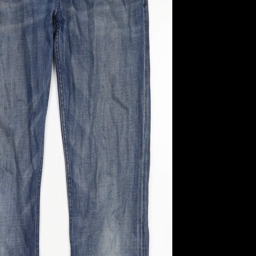 Diesel Mens Blue  Cotton Straight Jeans Size 33 in L32 in Regular Button