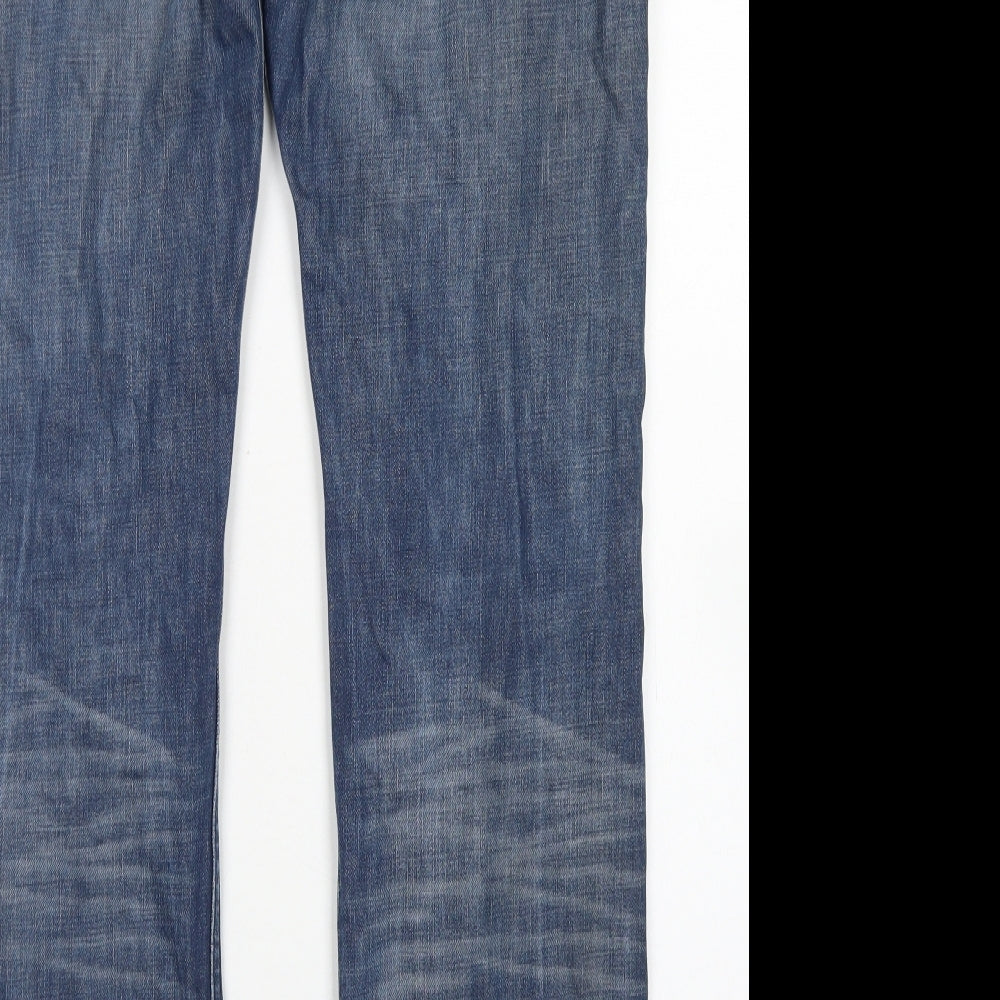 Diesel Mens Blue  Cotton Straight Jeans Size 33 in L32 in Regular Button