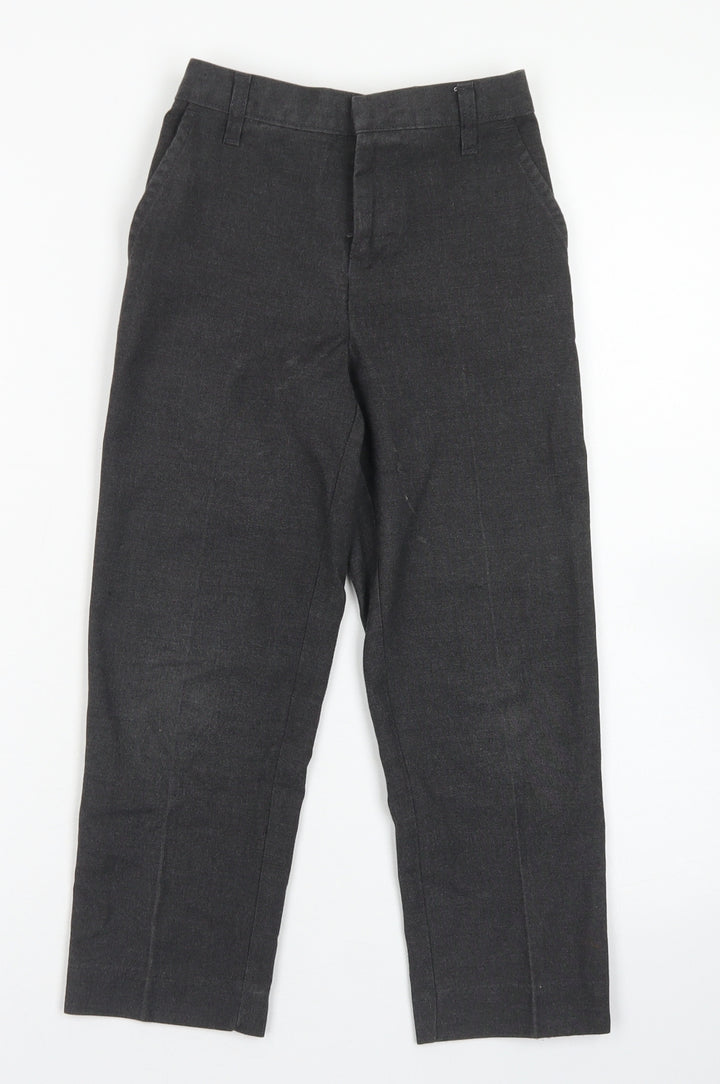 TU Boys Grey Polyester Dress Pants Trousers Size 6 Years Regular Hook & Eye - School Wear