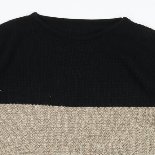 SheIn Womens Brown Crew Neck  Cotton Pullover Jumper Size M