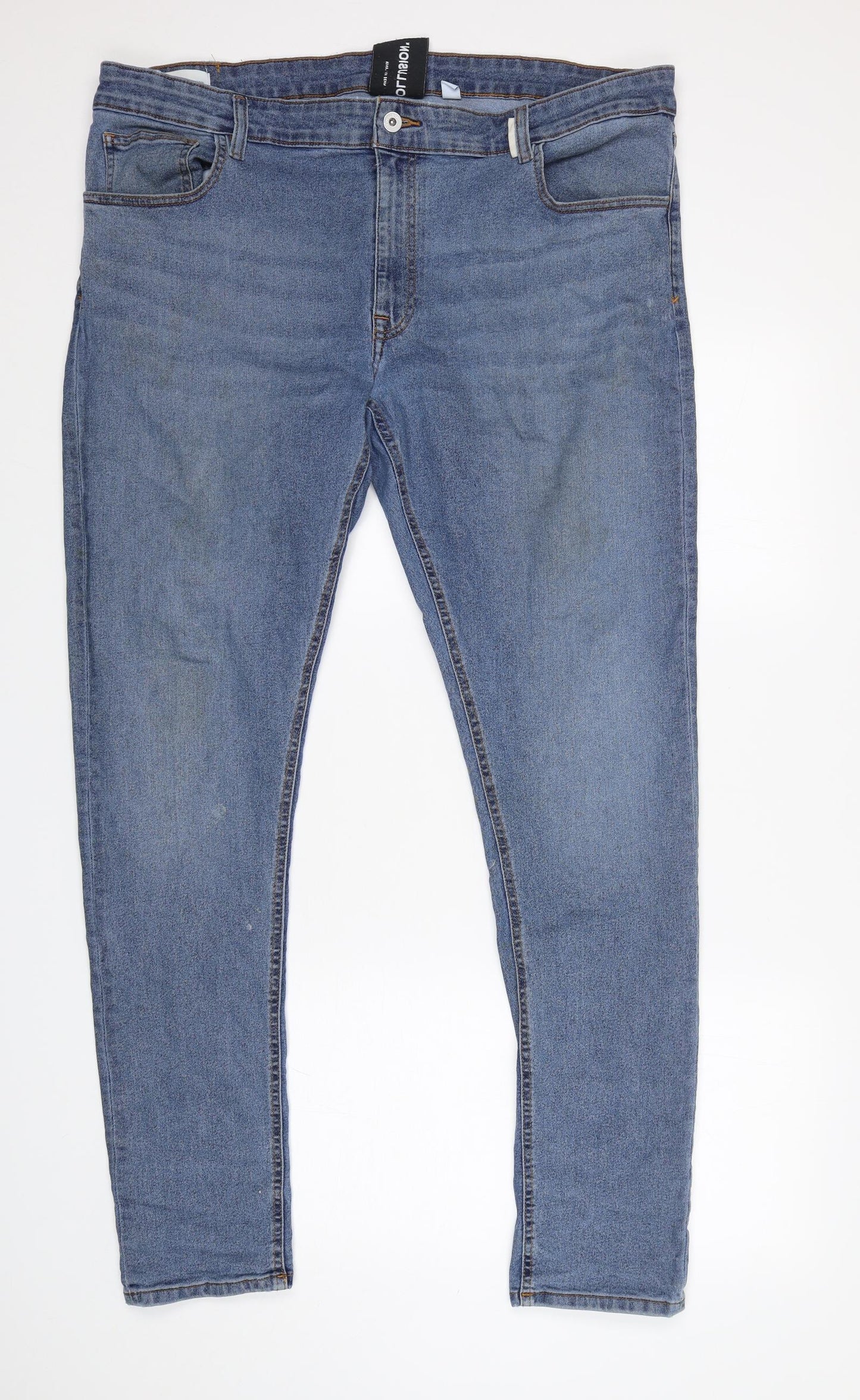 COLLUSION Mens Blue  Cotton Skinny Jeans Size 44 L34 in Regular