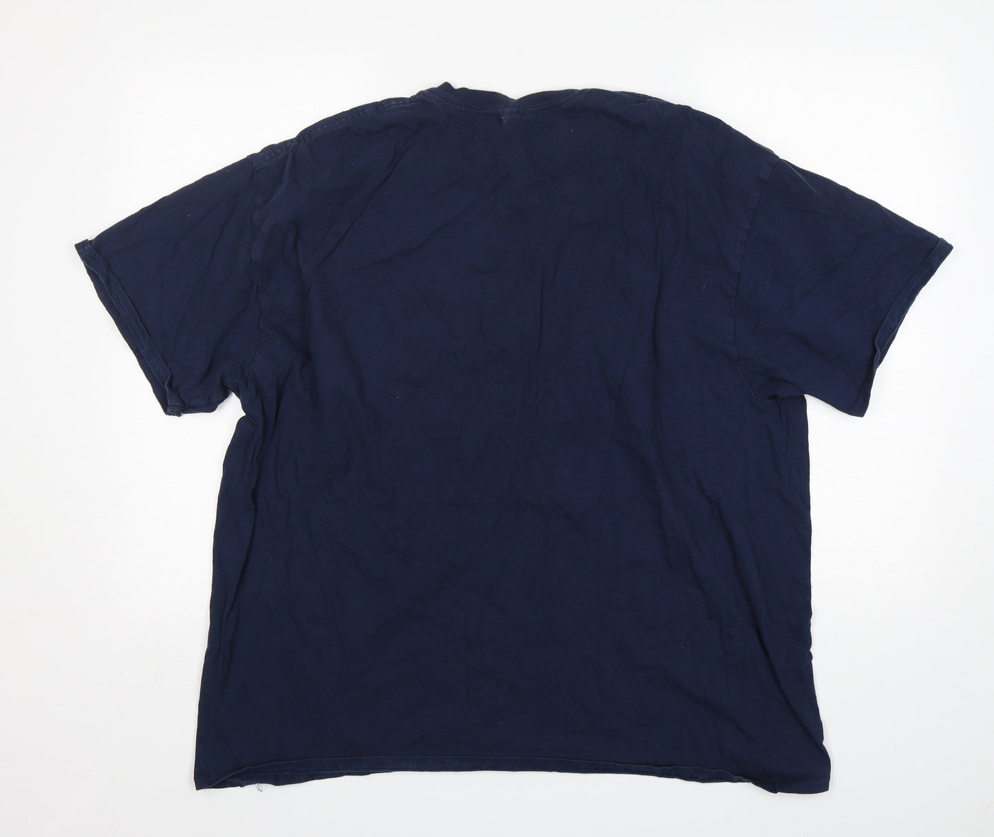 Gildan Mens Blue  Cotton  T-Shirt Size 2XL Round Neck