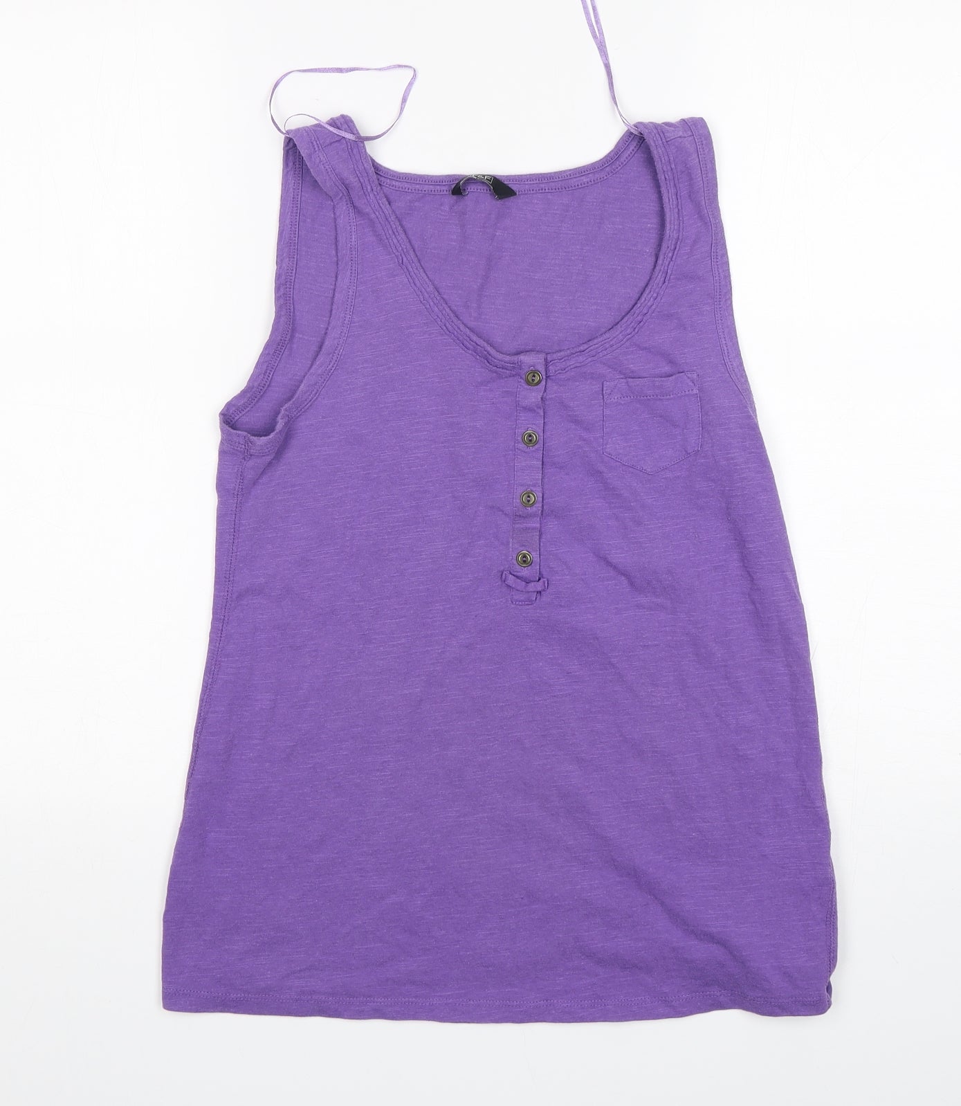 F&F Womens Purple  Cotton Basic Tank Size 12 Round Neck