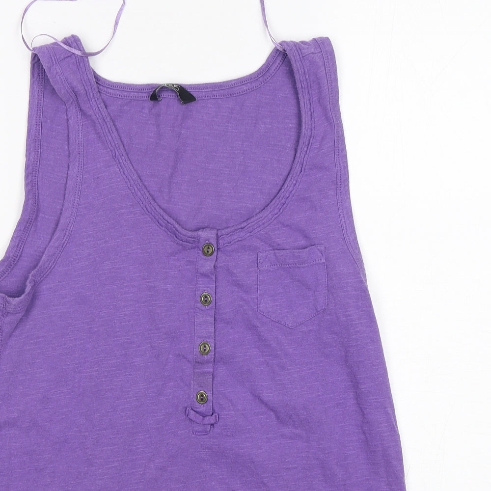 F&F Womens Purple  Cotton Basic Tank Size 12 Round Neck