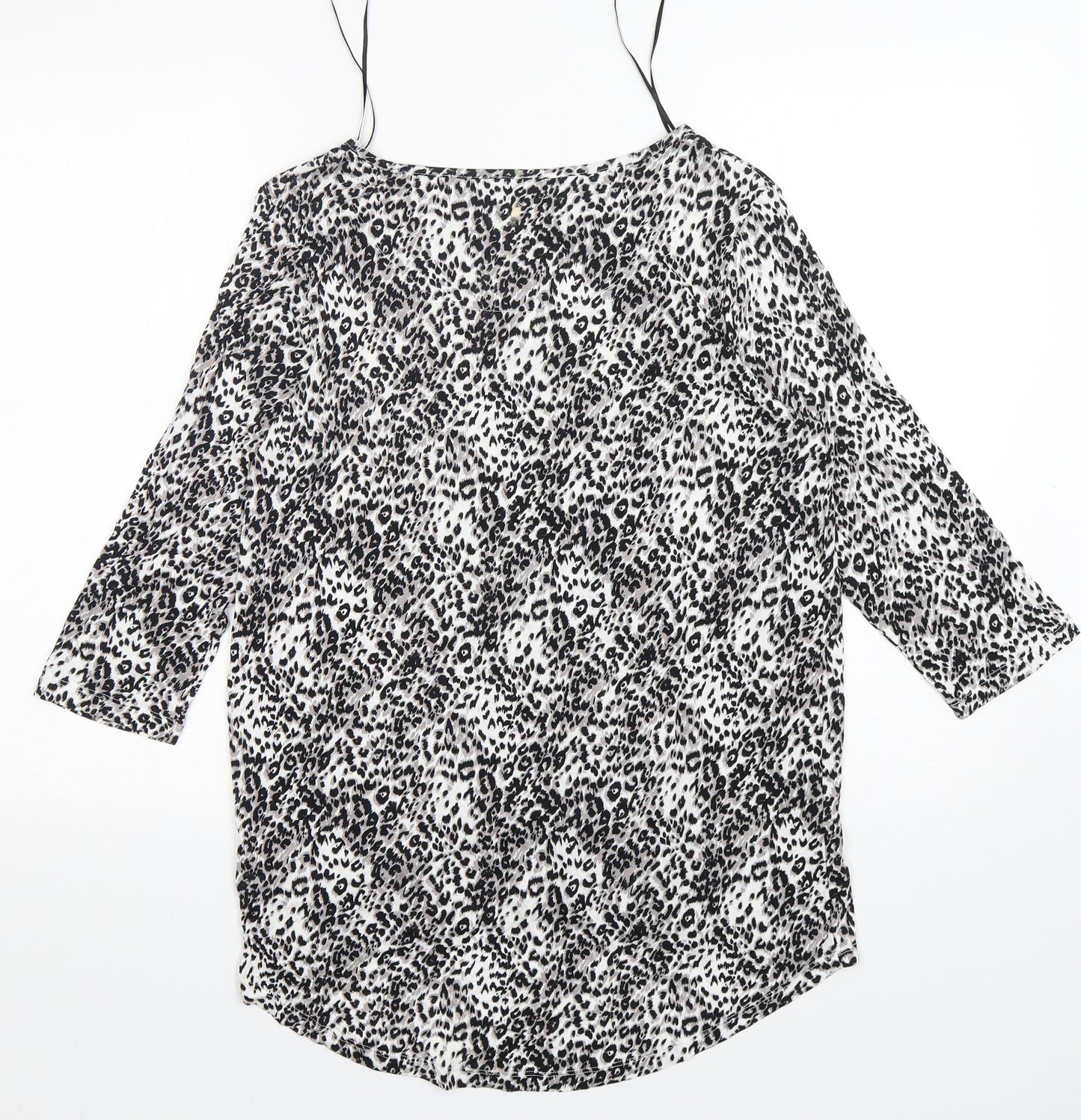 Papaya Womens Multicoloured Animal Print Viscose Basic T-Shirt Size 14 Round Neck