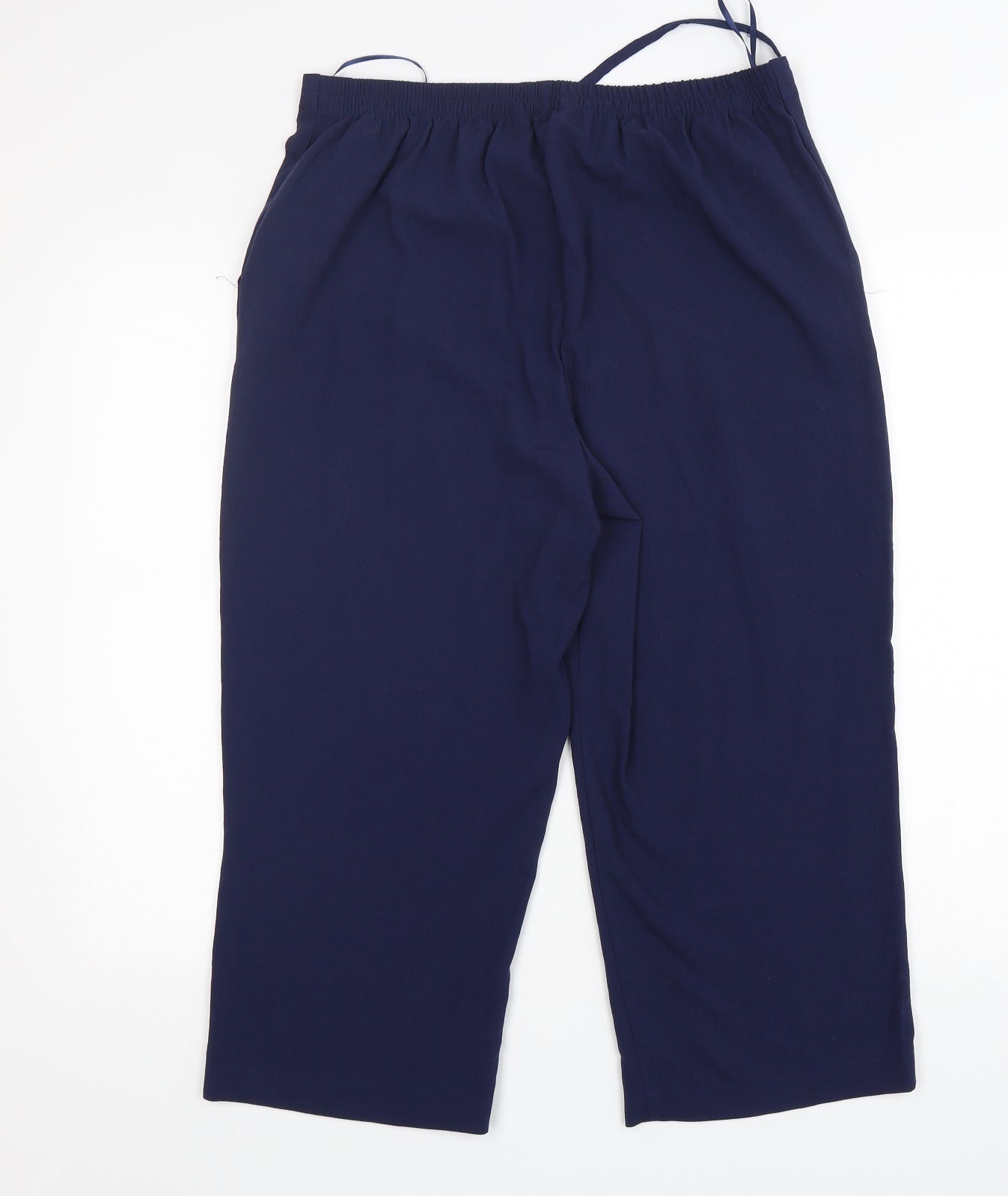 Bonmarché Womens Blue  Polyester Cropped Trousers Size 14 L23 in Regular