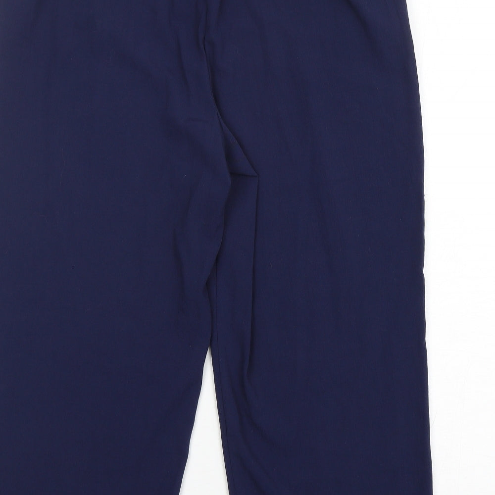 Bonmarché Womens Blue  Polyester Cropped Trousers Size 14 L23 in Regular