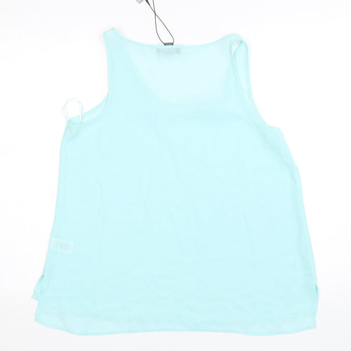 Primark Womens Green  Polyester Basic Tank Size 14 Round Neck
